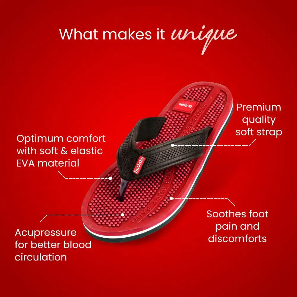 Dr. Ortho Orthopedic Acupressure Slippers for Men & Women | Pain Relief Flip Flops | Comfortable Anti-Slip Footwear