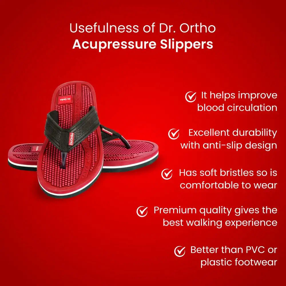 Dr. Ortho Orthopedic Acupressure Slippers for Men & Women | Pain Relief Flip Flops | Comfortable Anti-Slip Footwear